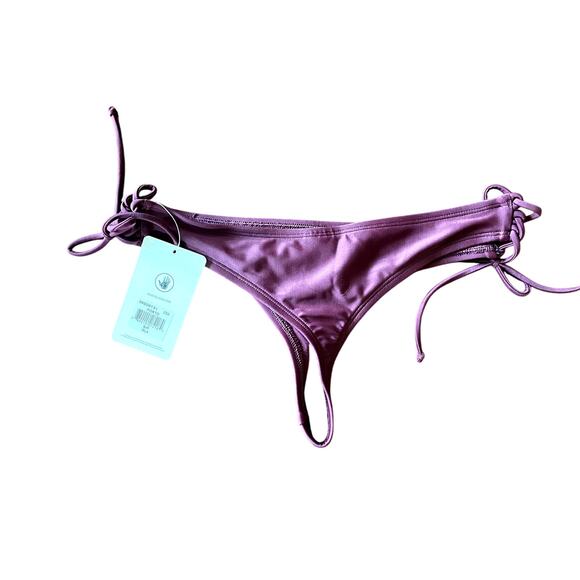 BODY GLOVE, SIZE S, G STRING, BIKINI BOTTOM, BURGUNDY - Picture 2 of 3